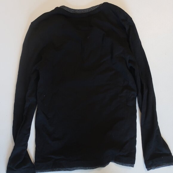 Youth Boys Appaman Black Gray Stripe Long Sleeve Layered Henley T-Shirt 10 - Picture 4 of 6